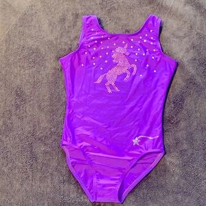 Destira Girls Rhinestone Unicorn Leotard